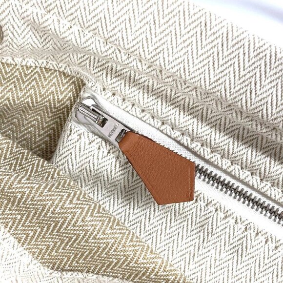 HERMES logo Sac Aline MM Backpack ToileChevron / Barenia Beige/Brown main image 8